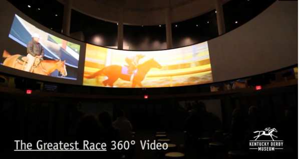 AV technology shows a visual of the greatest race, people on horseback.