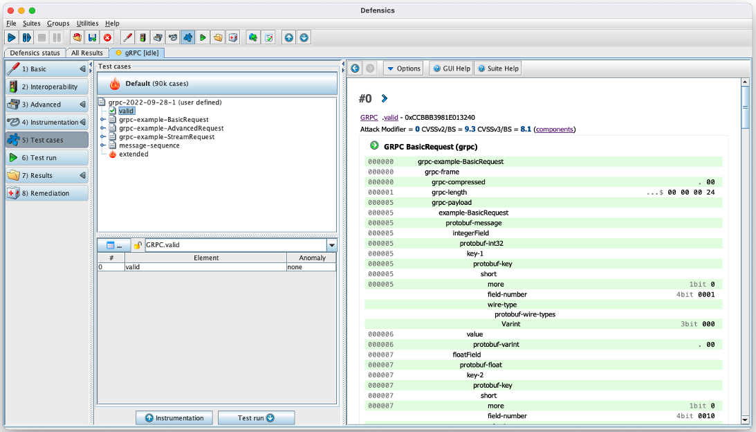 list of test cases generated based on the example.proto | Synopsys