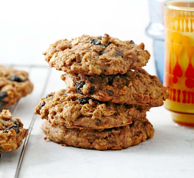 Banana-Oat Breakfast Cookies stacked