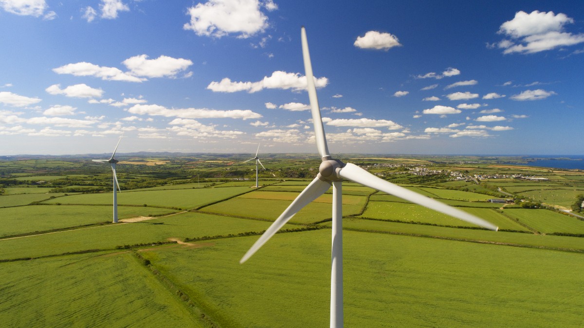 Wind turbines in countryside