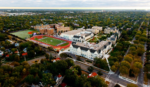 Aerial view of University of St. Thomas campus