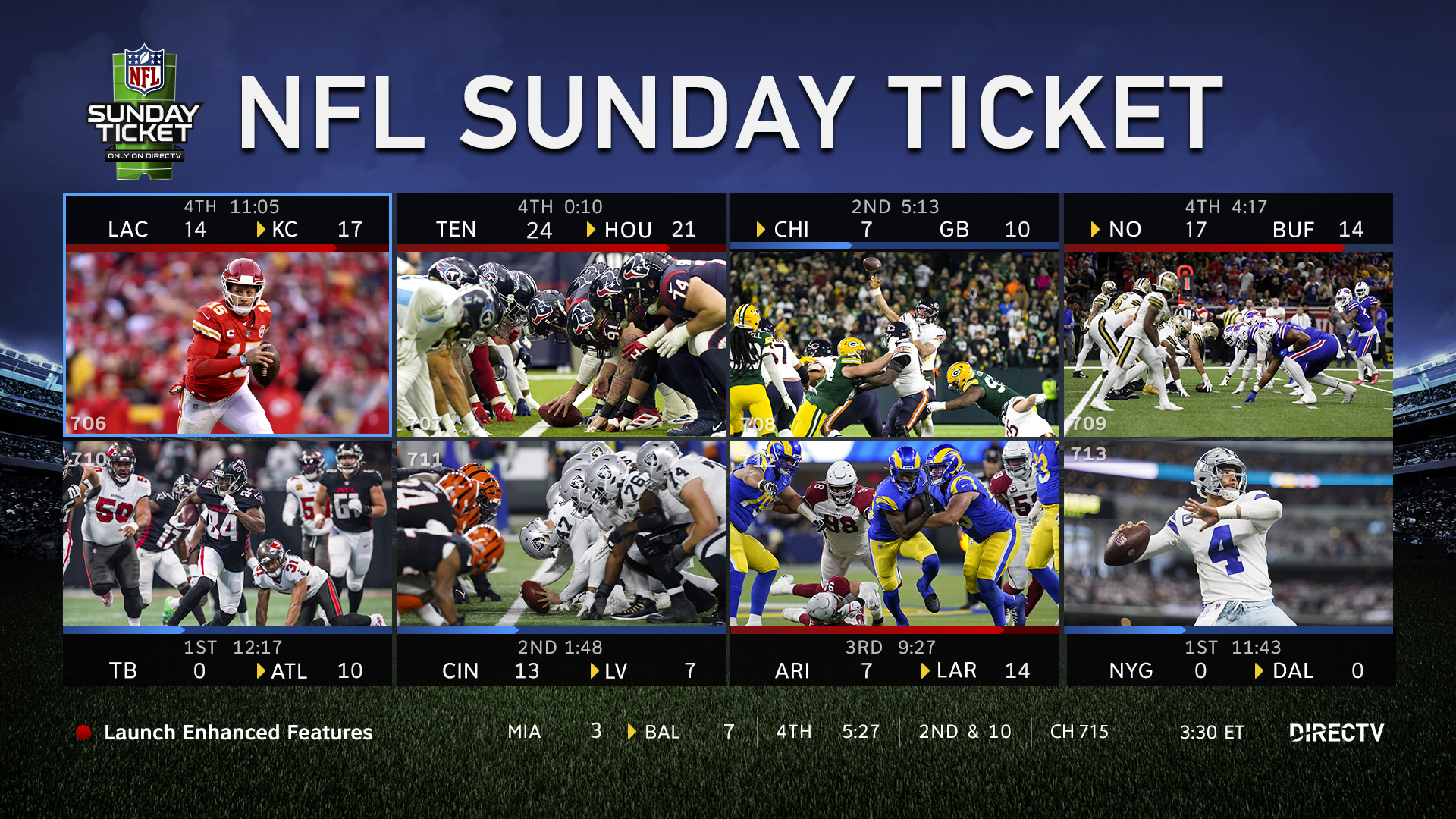 NFL Sunday Ticket Game Mix