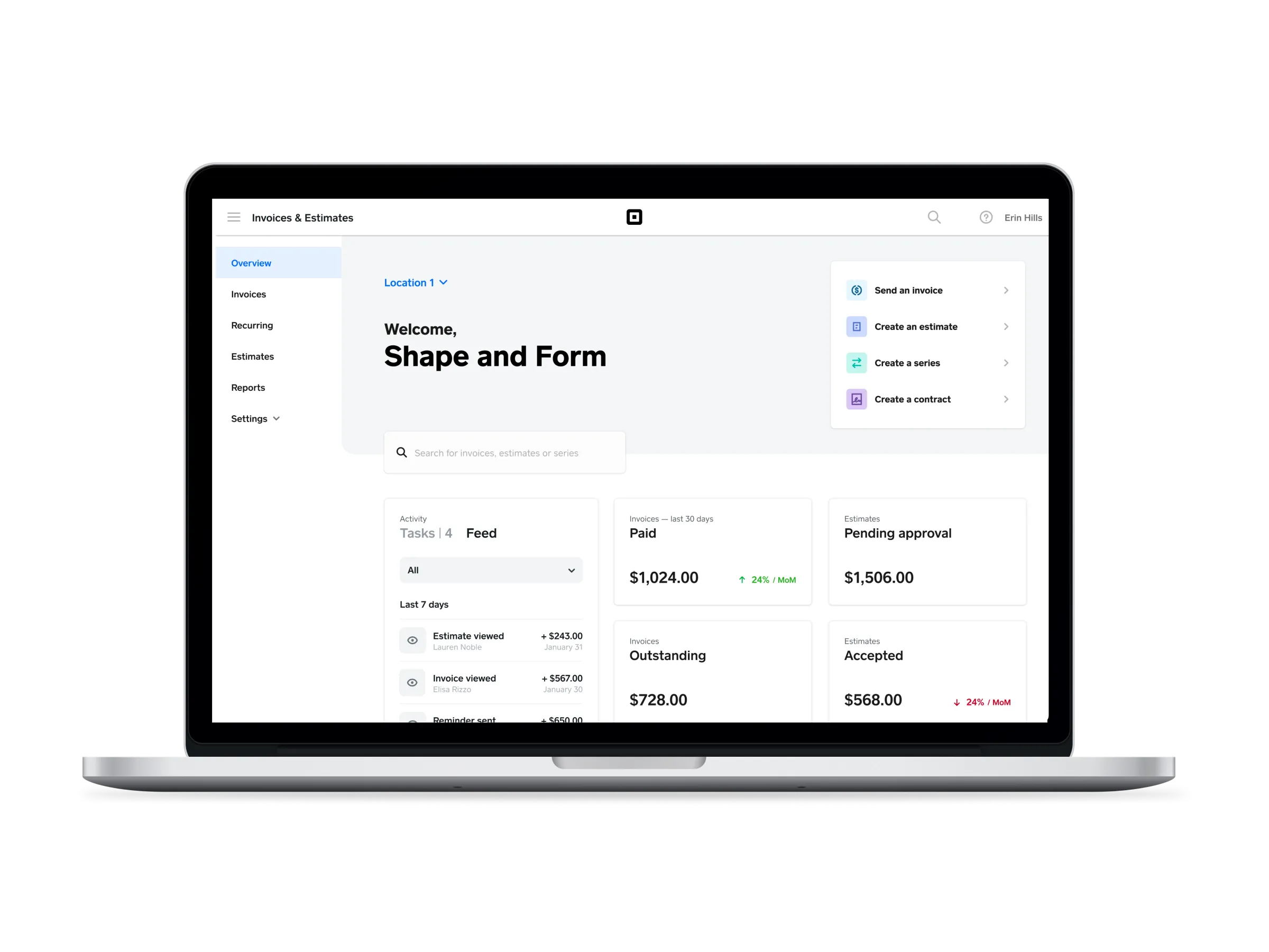 Square Invoices- Invoices and Estimates