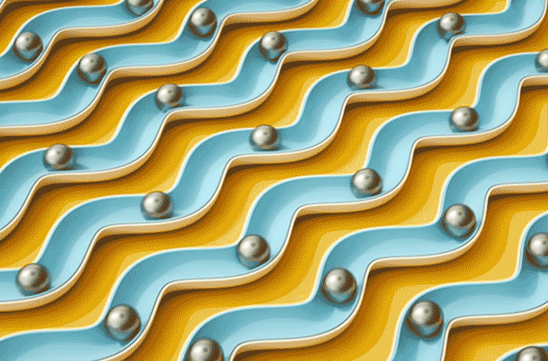 A loopable animation of metal balls