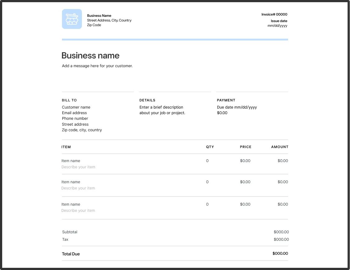 Invoice template