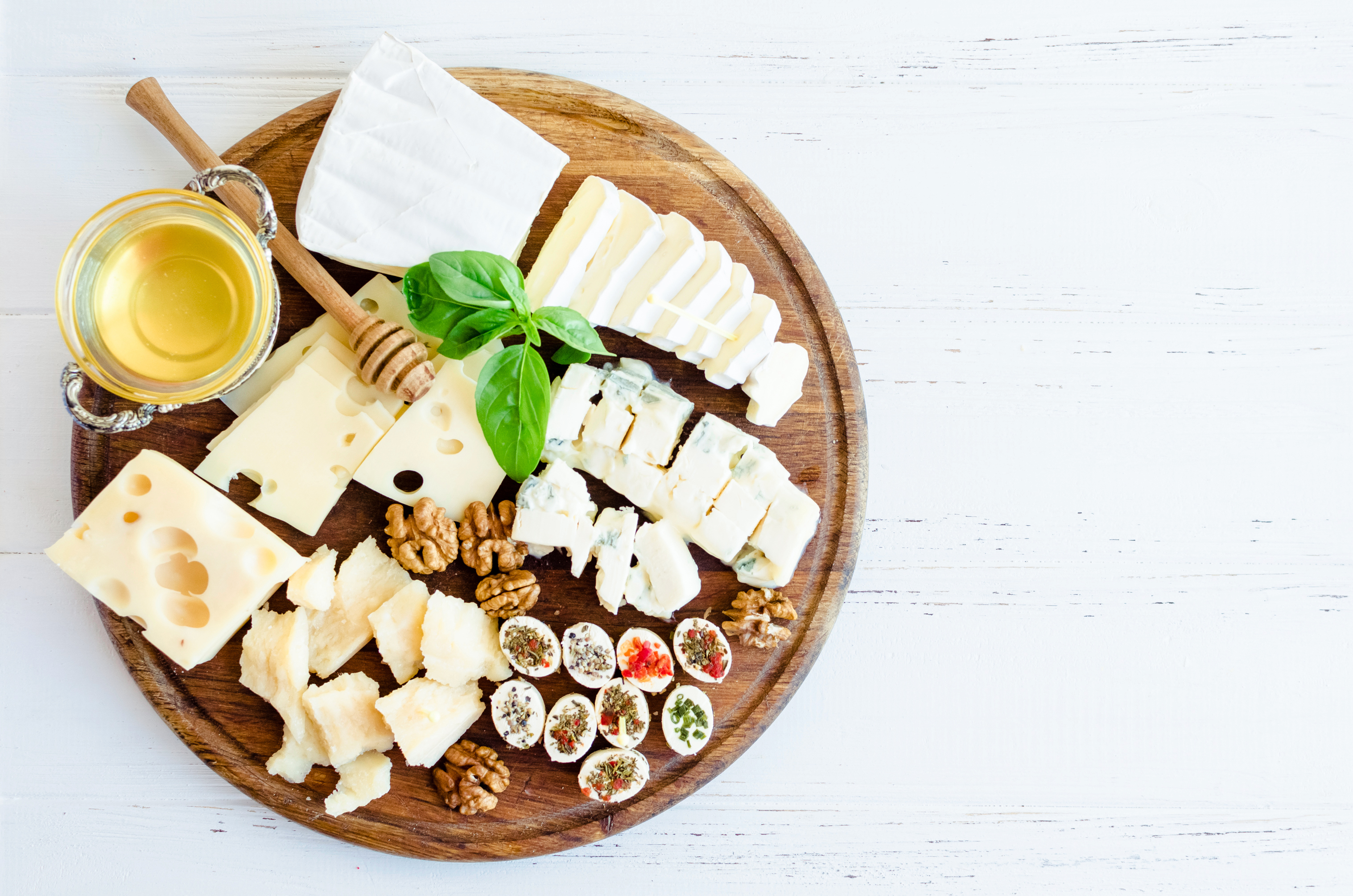 Plate with different kind of cheese