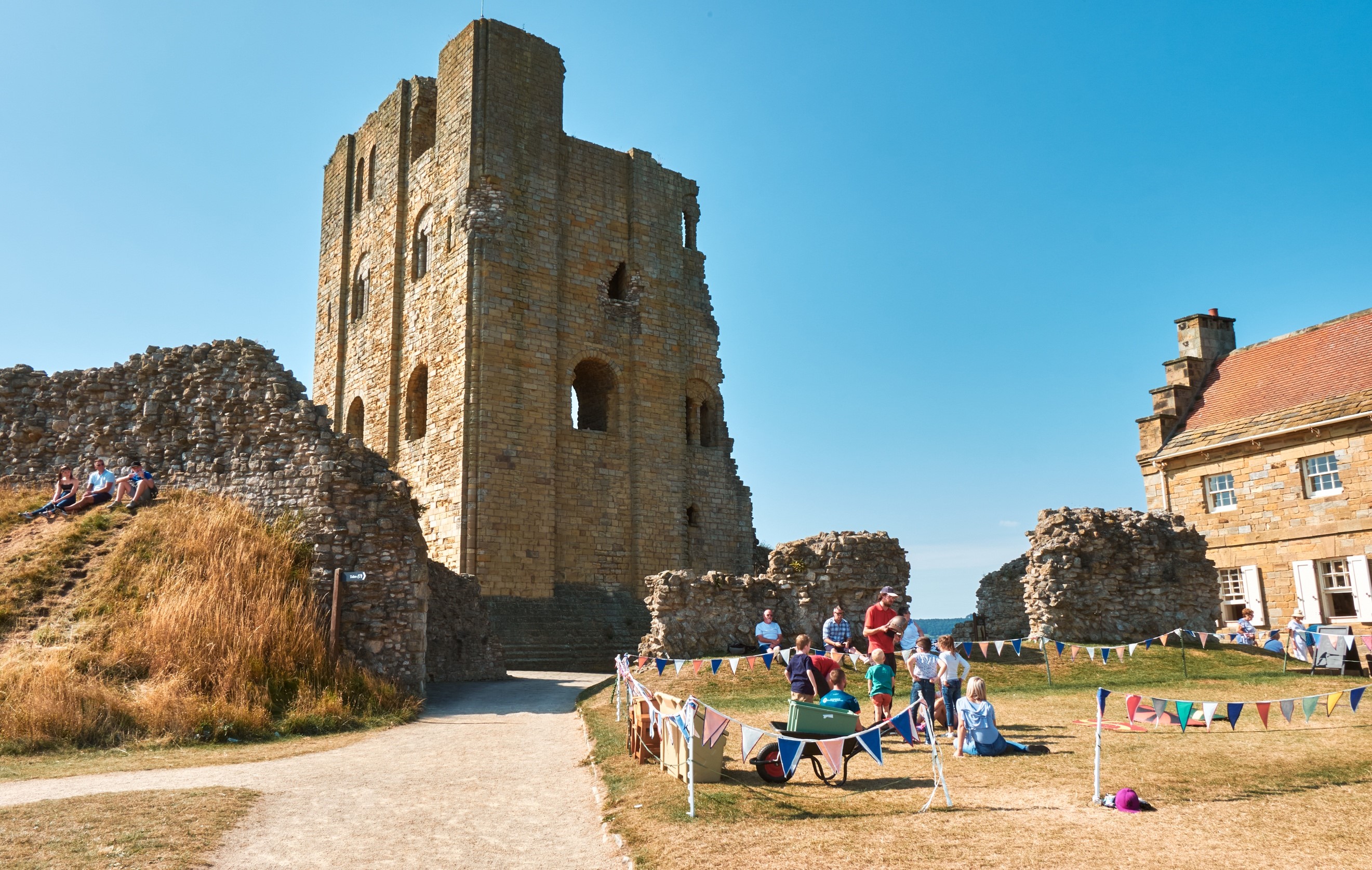 Dog walkers visit Scarborough Castle