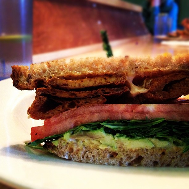 Vegan BLT w/smoked tofu and arugula!