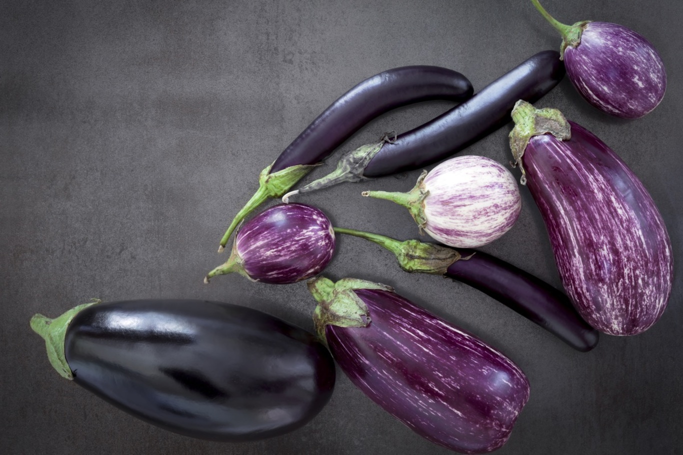 Peaches and Eggplants with pastel purple