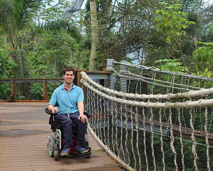 A visitor to Eden Project