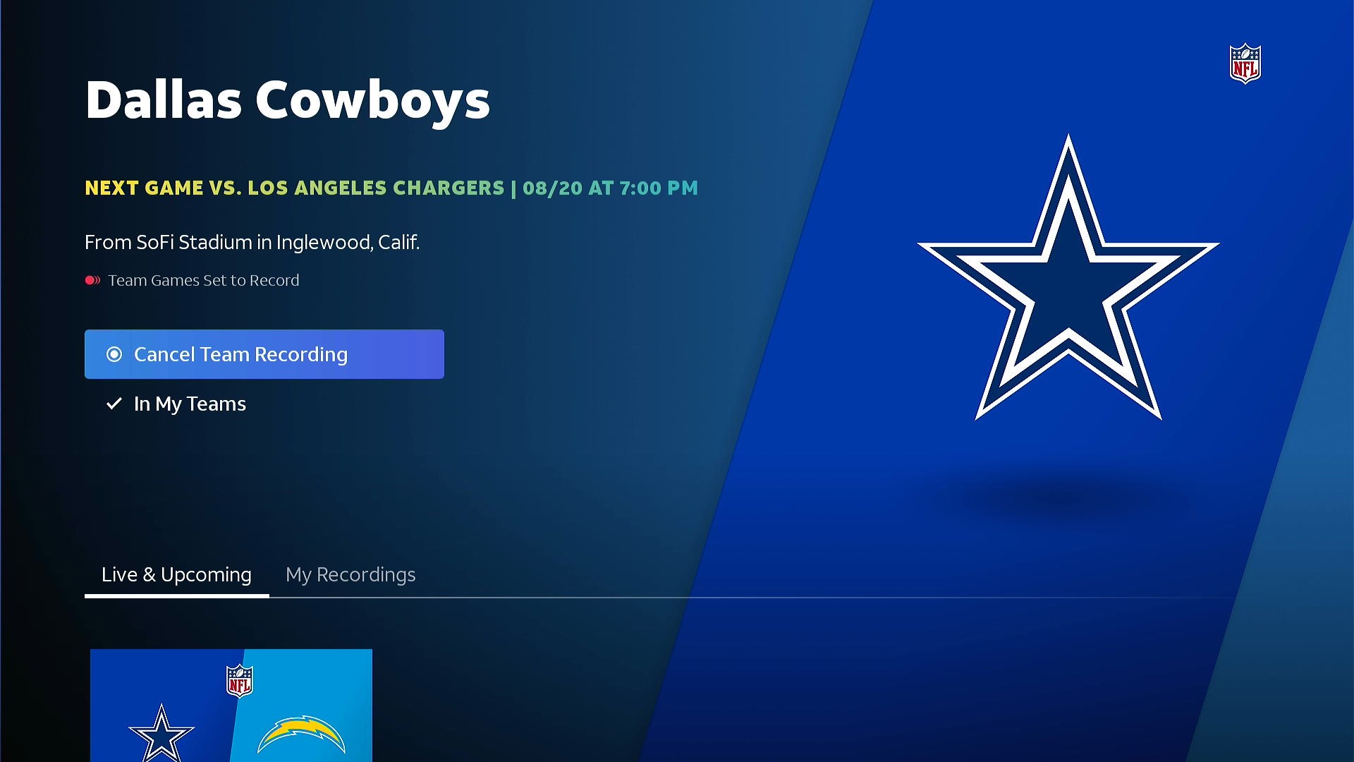 cowboys game on directv today