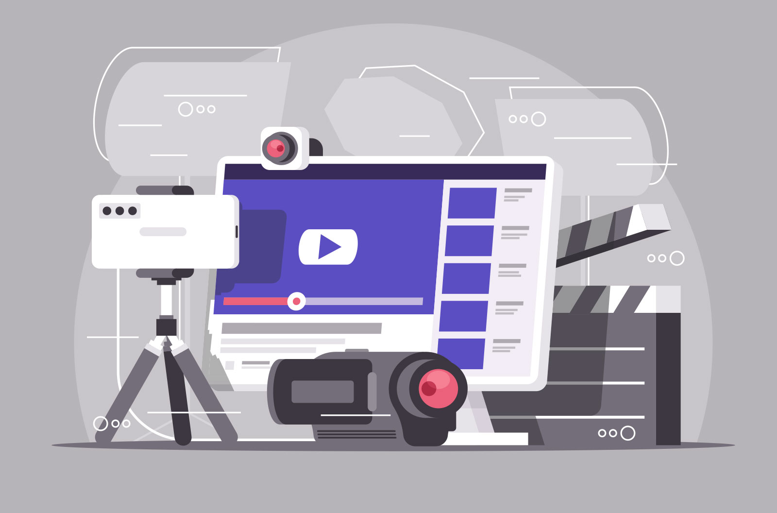 Vector illustration of video content production