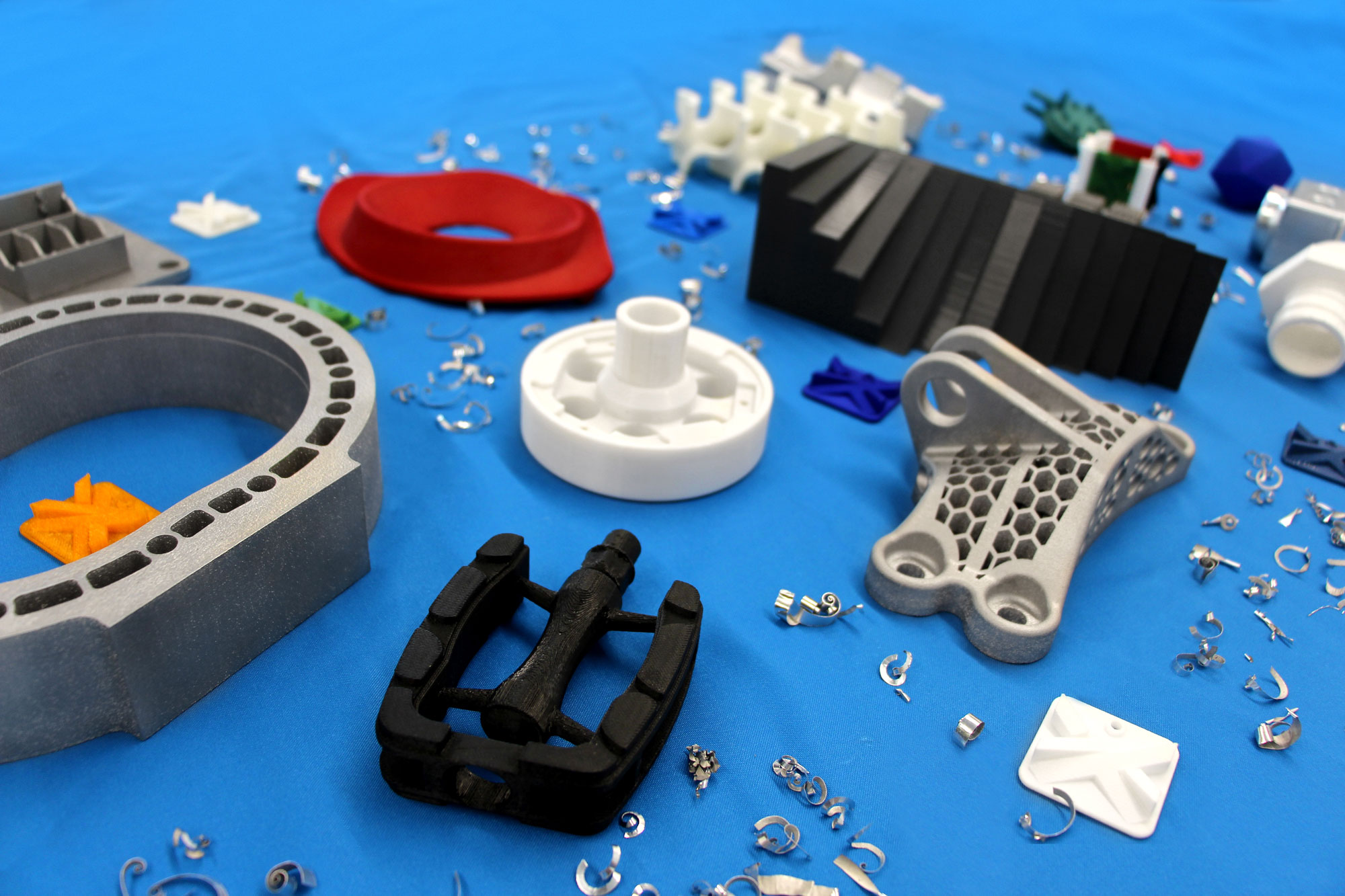 Assorted 3D-printed parts